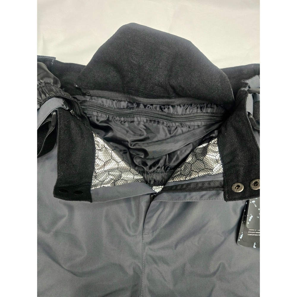 NWT Riviyele Snowboard Pants Sz L Gray Mens Ski Bibs 15K Breathable Waterproof